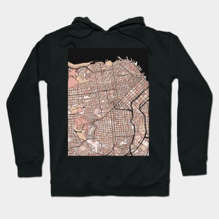 San Francisco Map Pattern in Soft Pink Pastels Hoodie